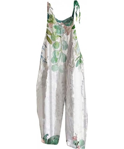 Casual Sleeveless Jumpsuits for Womens Loose Printed Summer Boho Bib Overalls Wide Leg Sling Beach Strap Rompers Green-4 $6.3...