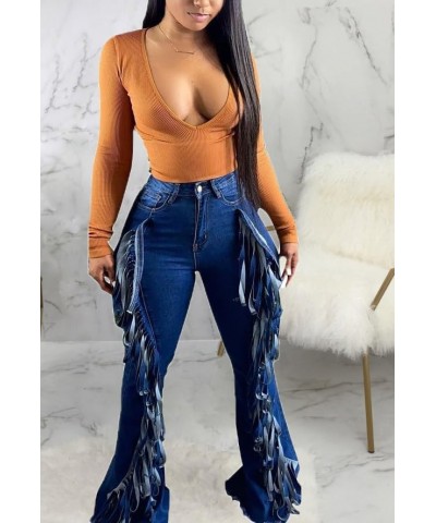 High Rise Ripped Jeans for Women High Waisted Ripped Hole Distressed Raw Hem Jean Denim Pants Dark Blue2536 $22.78 Jeans