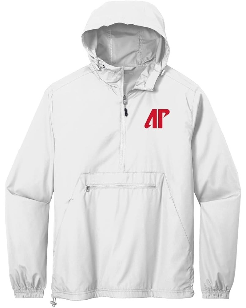 Austin Peay State University Windbreaker - Packable Anorak Pullover White $32.49 Jackets