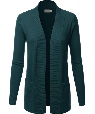 Women's V-Neck Long Sleeve Classic Knit Cardigan Sweater in Hot Coral Lbt005-teal $19.97 Sweaters