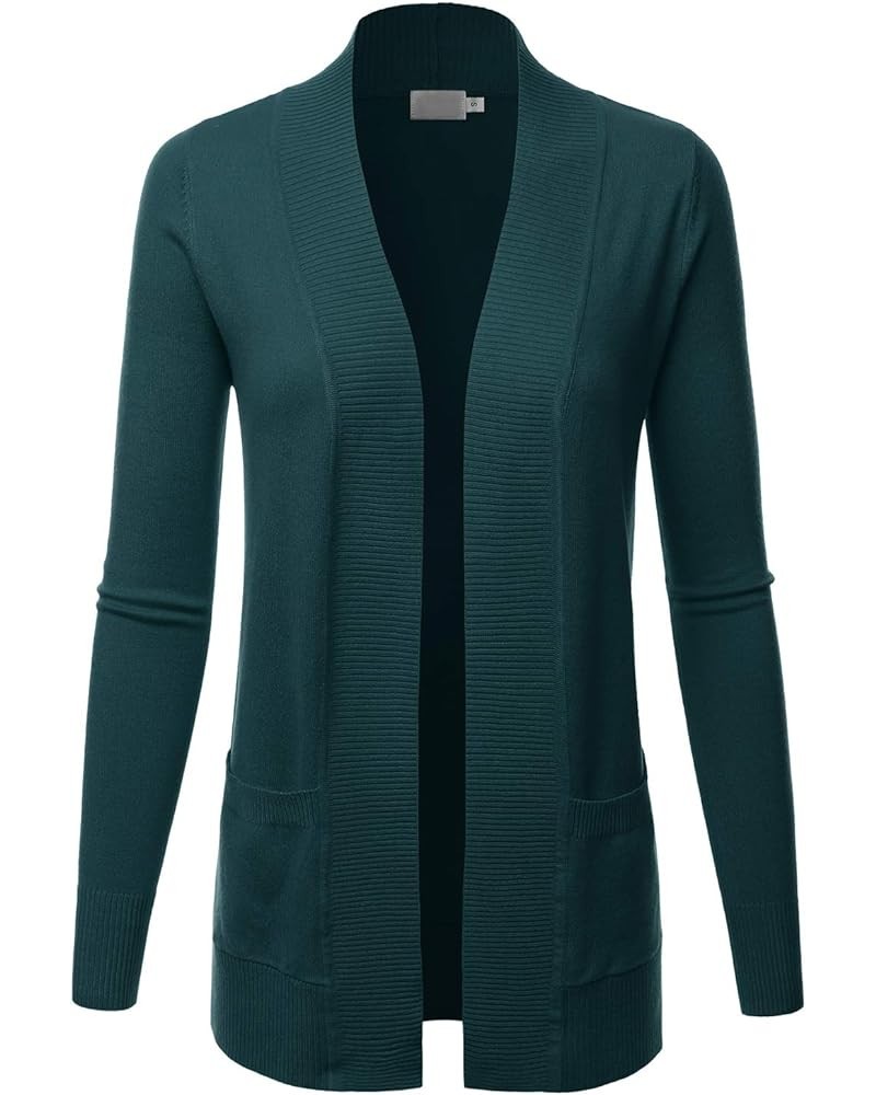 Women's V-Neck Long Sleeve Classic Knit Cardigan Sweater in Hot Coral Lbt005-teal $19.97 Sweaters