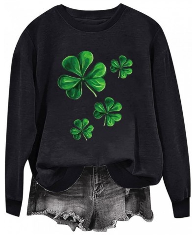 St. Patrick's Day Sweatshirts for Women Trendy 2024 Womens Sweatshirt No Hood Holiday Shirts Crewneck Tops 32 Black $7.27 Act...