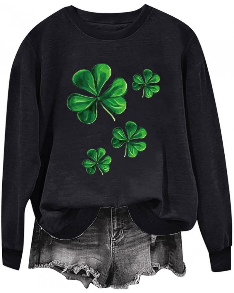 St. Patrick's Day Sweatshirts for Women Trendy 2024 Womens Sweatshirt No Hood Holiday Shirts Crewneck Tops 32 Black $7.27 Act...