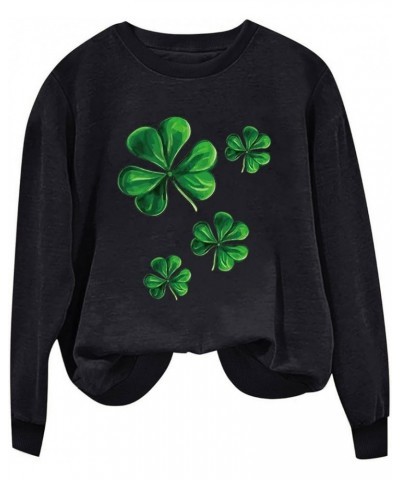 St. Patrick's Day Sweatshirts for Women Trendy 2024 Womens Sweatshirt No Hood Holiday Shirts Crewneck Tops 32 Black $7.27 Act...