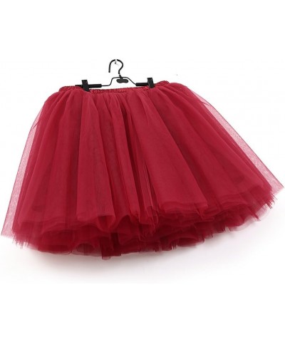 Babyonline Womens 6 Layers Tulle Tutu Skirt Underskirt Wedding Skirt Burgundy $11.75 Skirts