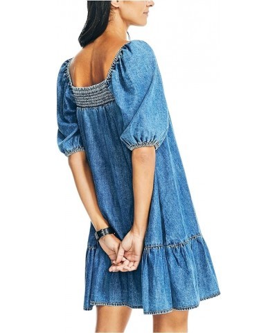 Women's Sustainably Crafted Square-Neck Dress Aquatic Blue Wash $18.45 Dresses