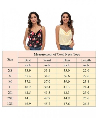 Basic Women's Silk Tank Top Ladies V-Neck Camisole Silky Loose Sleeveless Blouse Satin Tank Shirt Cowl Neck-white $14.57 Tanks