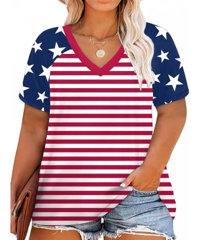 Plus-Size Tops for Women Short Sleeve Color Block Casual T-Shirts Tunics 00_dl23 $10.25 Tops