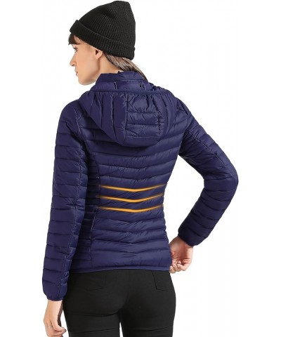 Women's Lightweight Packable Detachable Hooded Puffer Jacket Coat Navy $23.21 Jackets