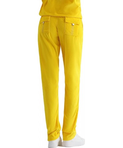 Tracksuit for Women Set 2 Piece Joggers Velour Jogging Sweat Outfits Hoodie and Sweatpants Set Yellow $19.78 Activewear