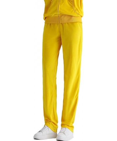 Tracksuit for Women Set 2 Piece Joggers Velour Jogging Sweat Outfits Hoodie and Sweatpants Set Yellow $19.78 Activewear