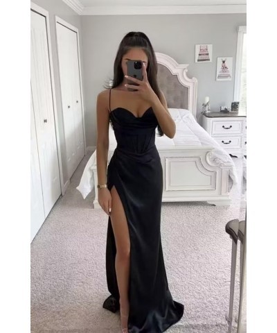 Mermaid Wedding Guest Dresses for Women Corset Cocktail Dresses Long Pleated Prom Dress with Slit Burgundy $38.24 Dresses