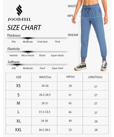 Women's Lightweight Joggers Pants with Pockets Athletic Workout Joggers for Women with Elastic Waist Q - 2 Zip Pockets - Dust...