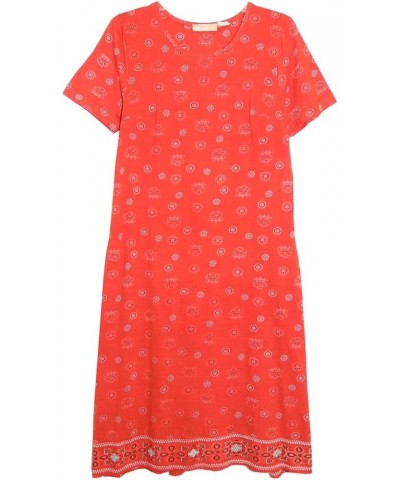 Women's Cotton Dress 1121 Red $33.21 Sleep & Lounge