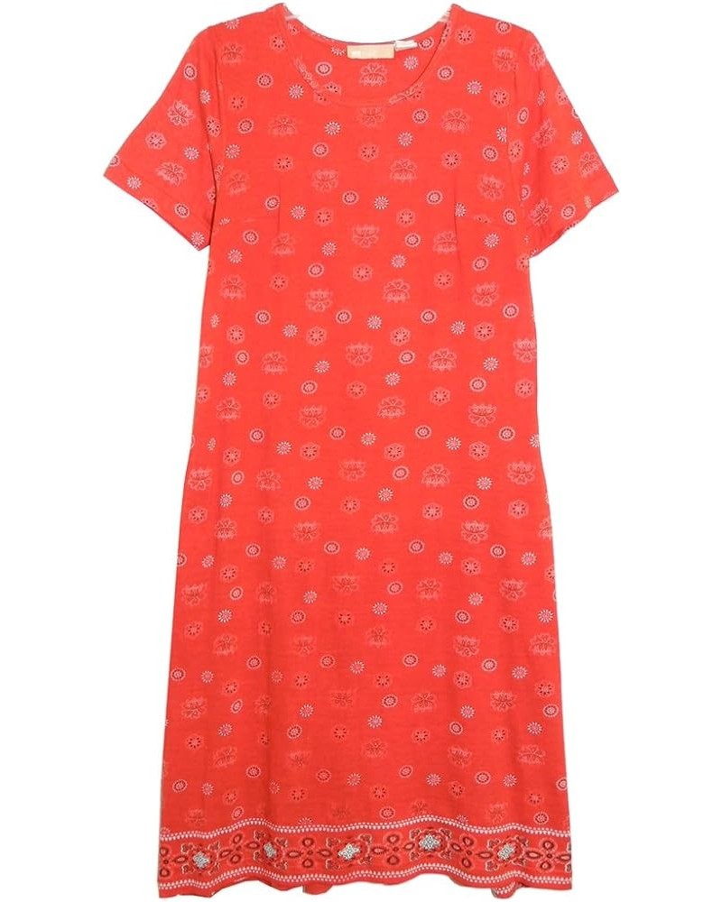 Women's Cotton Dress 1121 Red $33.21 Sleep & Lounge