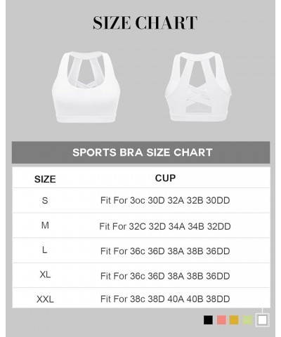 Racerback Sports Bra for Women, Workout Bra with Removable Pad Medium Support Crisscross Yoga Gym Top White $14.30 Lingerie