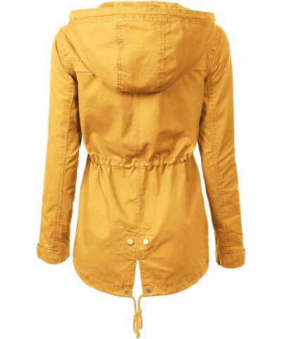 Women's Lightweight Military Safari Anorak Utility Junior Fit Hoodie Jacket Light Mustard (Junior Fit) $23.96 Jackets