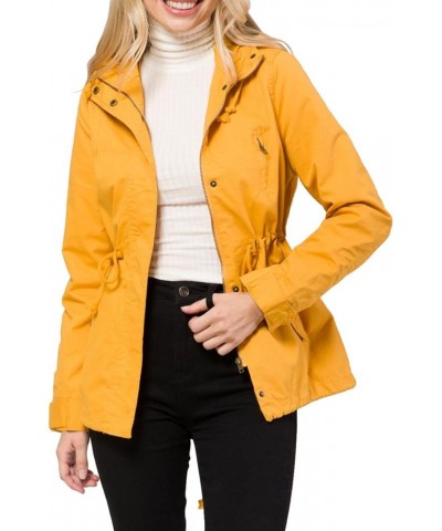 Women's Lightweight Military Safari Anorak Utility Junior Fit Hoodie Jacket Light Mustard (Junior Fit) $23.96 Jackets