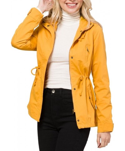 Women's Lightweight Military Safari Anorak Utility Junior Fit Hoodie Jacket Light Mustard (Junior Fit) $23.96 Jackets