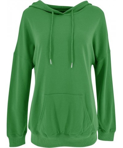 Women's Long Sleeve Fashion Pocket Hoodies Casual Pullover Tops Green $18.47 Hoodies & Sweatshirts