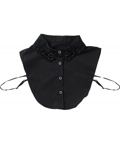 Womens Half-Shirt Dickey Collar, Detachable Fake Collars Beadedblack $9.00 Tops