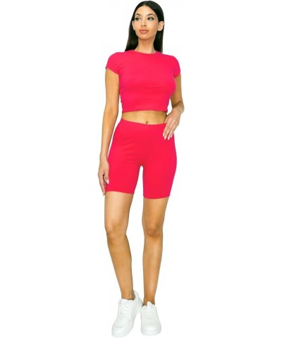 Women's Casual Cotton Stretch Biker Shorts Coral $10.75 Activewear