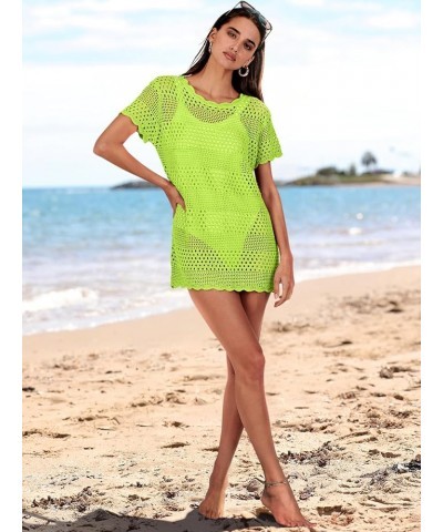 Women Swimsuit Coverup Crochet Bathing Suit Cover Ups for Swimwear Swim 2024 Summer Bikini Beachwear Beach Dress 05_ Green $2...