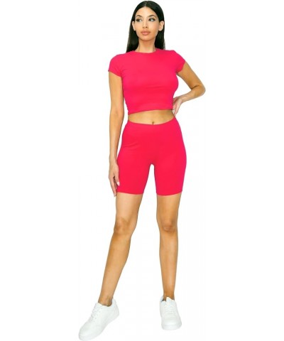 Women's Casual Cotton Stretch Biker Shorts Coral $10.75 Activewear