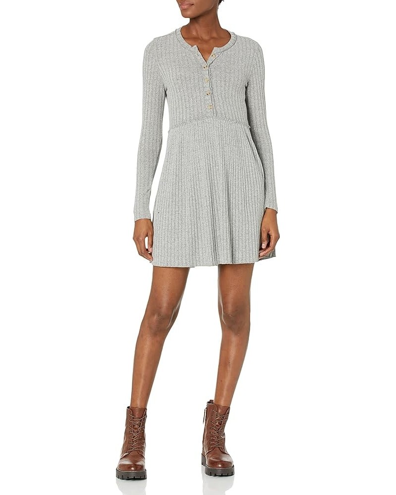 Women's Cloud Jersey Wide Ribbed Dress Heather Grey $30.16 Dresses