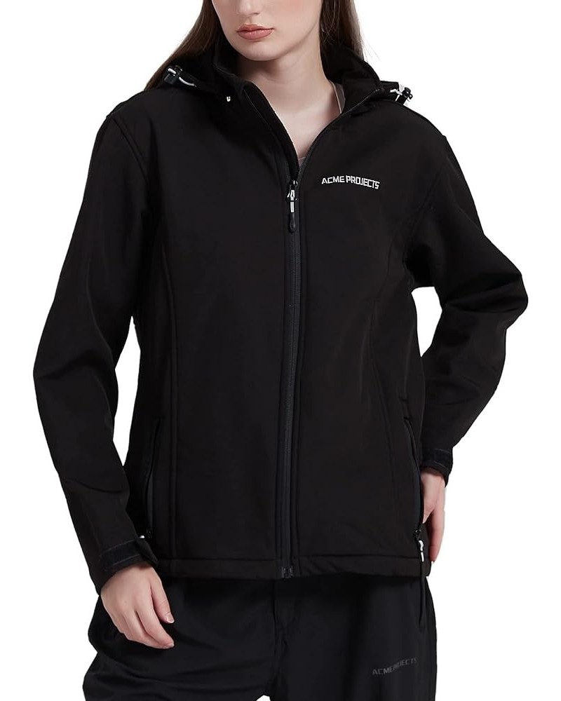 Women's Fleece Lined Softshell Jacket with Detachable Hood, Waterproof, Breathable, 8000mm/5000gm, YKK Zipper Black $17.84 Ja...