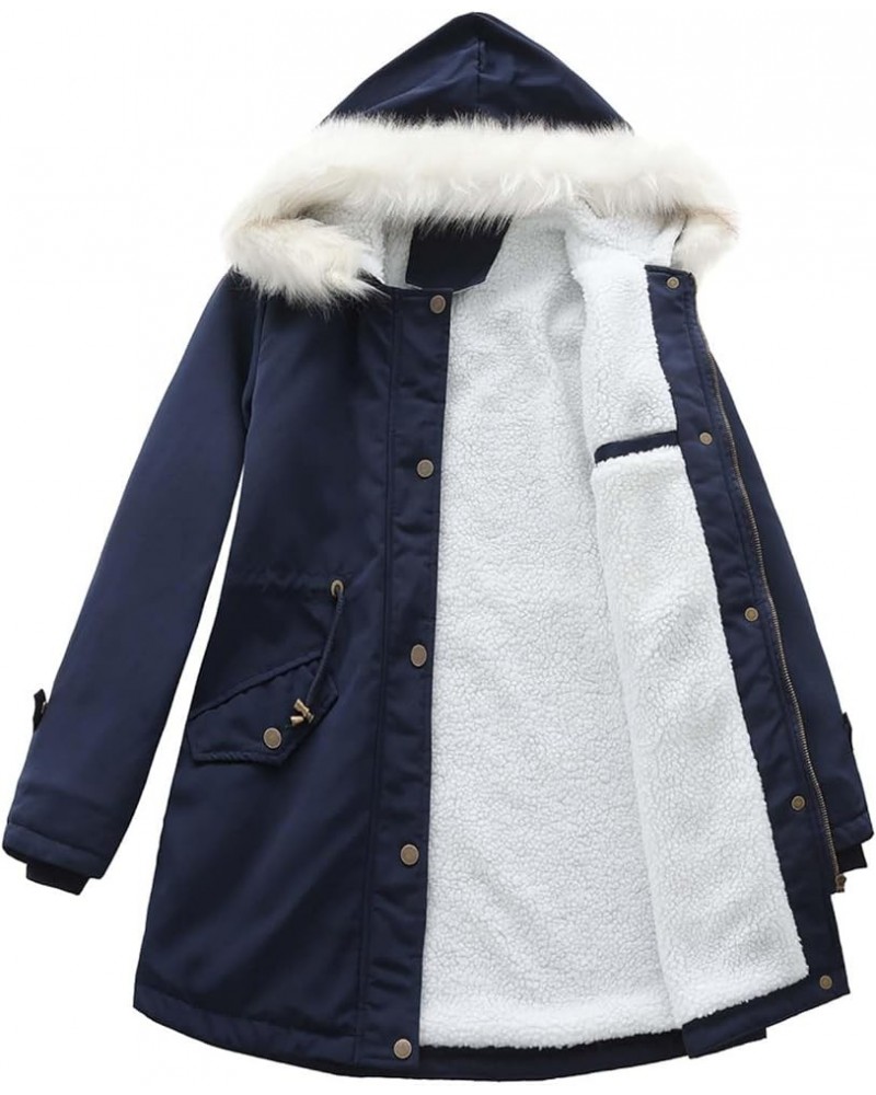 Womens Winter Coats with Hood 2023 Warm Quilted Puffer Jacket Thermal Zip Up Parka Thick Trench Coat Winter Clothes C-blue $1...