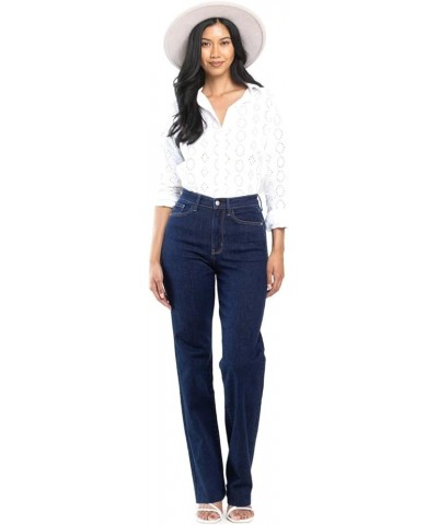 Women's High Waist Vintage Straight Jeans Dark $33.72 Jeans