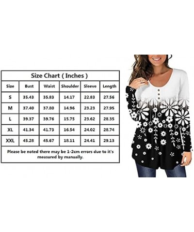 Women's Casual Tunic Tops For Leggings Short Sleeve Loose Henley Blouses Round Neck Flowy TShirts Summer 5988 Black Flowers o...