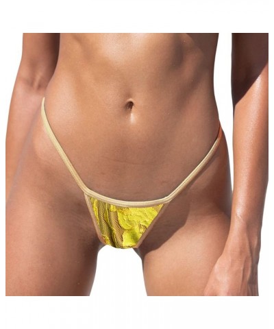 G-String Micro Thong Cheeky Bikini Women's Sexy Teeny Mini Brazilian Swimsuits Made in USA by Coqueta Swimwear Paris Yellow $...