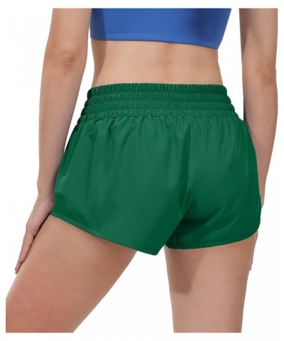 Women's High Waisted Running Shorts, 2.5'' / 4'' - Quick Dry Sport Gym Athletic Shorts with Liner Zipper Pockets 2.5" Green $...