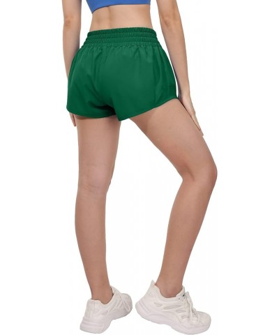 Women's High Waisted Running Shorts, 2.5'' / 4'' - Quick Dry Sport Gym Athletic Shorts with Liner Zipper Pockets 2.5" Green $...