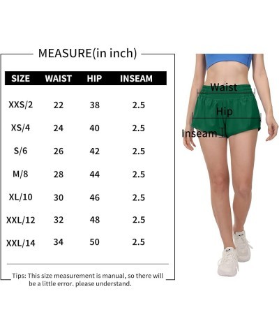 Women's High Waisted Running Shorts, 2.5'' / 4'' - Quick Dry Sport Gym Athletic Shorts with Liner Zipper Pockets 2.5" Green $...