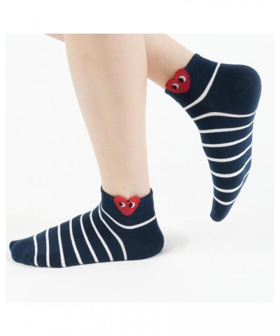 Women Ankle Socks | 5-6 Pairs Ruffle Heart Frill Polka Dots Design Novelty Emoji Print | Korean Daily Cotton Socks | US 6-8 H...