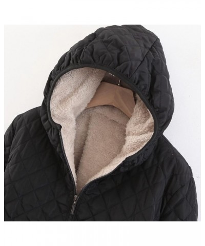 Thick Sherpa Lined Jacket Women Winter Fashion Solid Soft Fleece Warm Full Zip Up Hoodies Coats Plus Size Hooded Jacket 02bla...