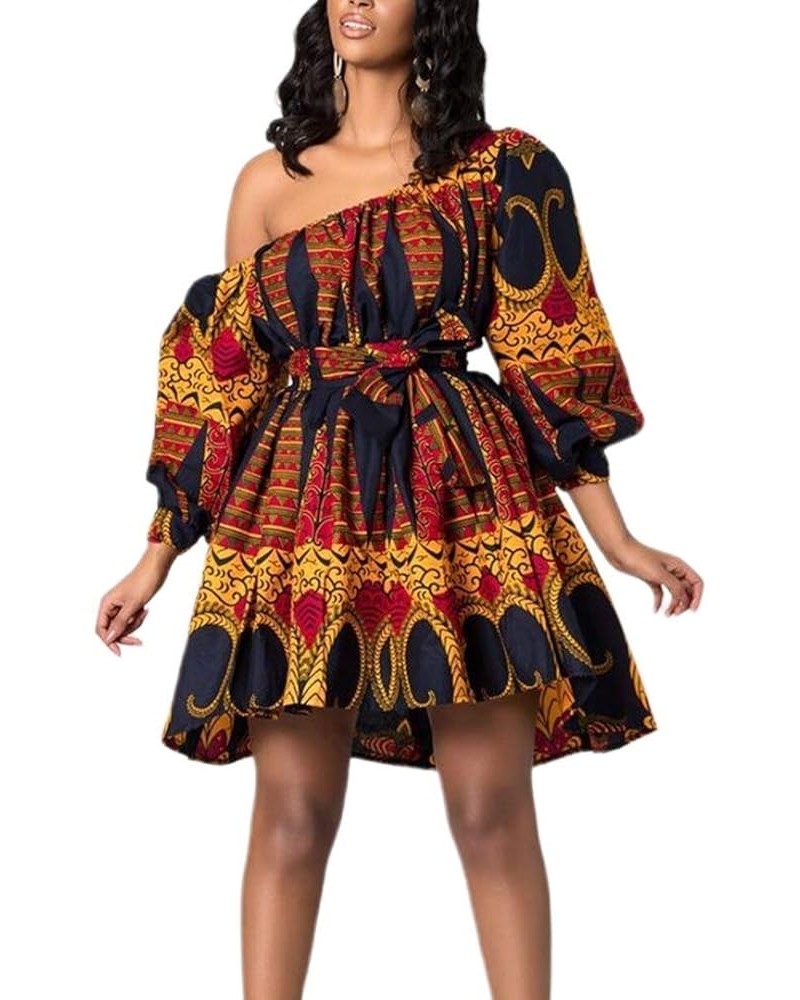 Women Sexy Boho African Dress Long Maxi Dress V-Neck Multi-Way Dress Pleated Dress Floral Print Orange Stripes $23.52 Jumpsuits