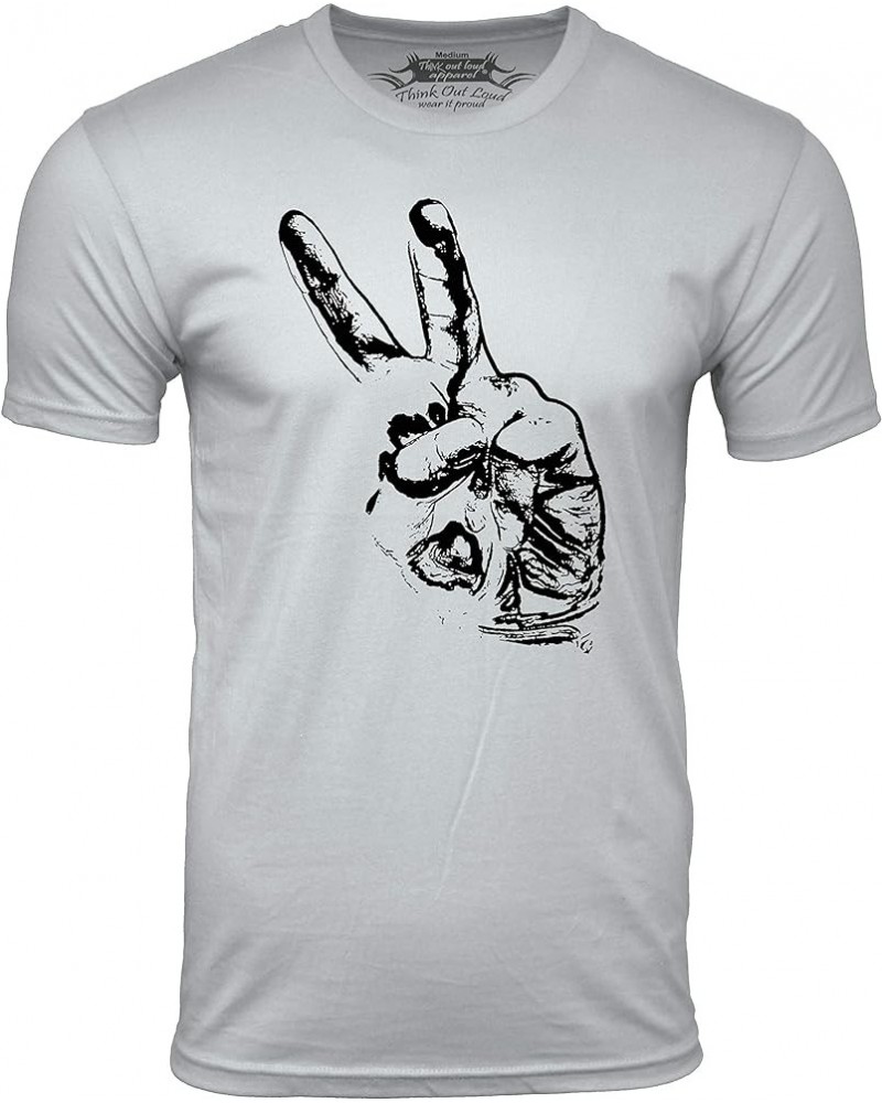 Peace Out T Shirt Peace Sign Victory Hand Sign Tee Grey $13.33 T-Shirts