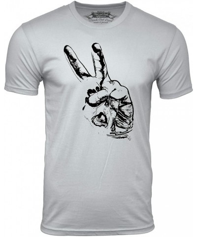 Peace Out T Shirt Peace Sign Victory Hand Sign Tee Grey $13.33 T-Shirts