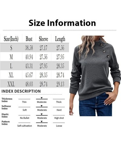 Womens Sweatshirt Turtleneck Long Sleeve Top Fleece Pullover Turtle Neck Shirts for Women Button Collar Sweatshirts A-black $...