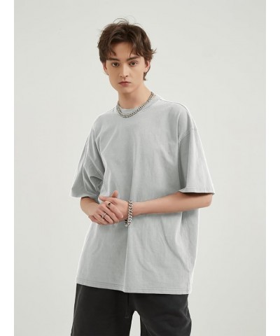 Men's T-Shirts Classic Vintage Solid Oversized T Shirt Cotton Baggy Casual Tees Gym Workout Tops Unisex 007-grey $20.39 T-Shirts