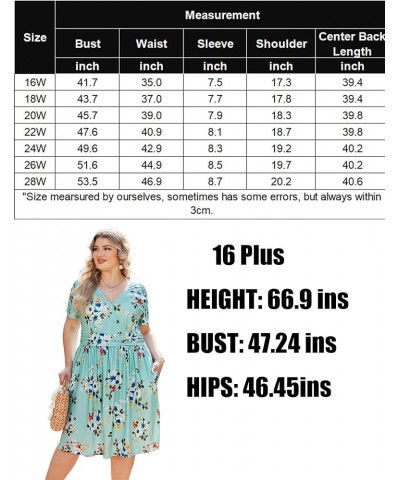 Womens Plus Size Floral Summer Dress Casual Wrap V Neck Short Sleeve Beach Bohemian Mini Dress with Pockets Floral01 $8.82 Dr...