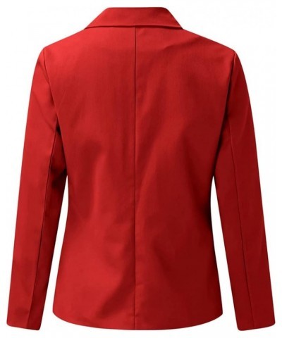 Women's Casual Blazer Casual Lapel Open Front Long Sleeve Work Office Suit Jacket Coat Blazer Dress 1-red $11.95 Blazers