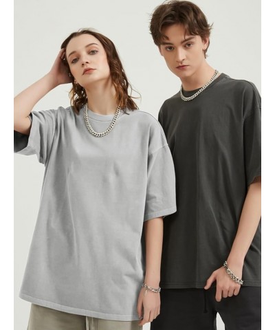 Men's T-Shirts Classic Vintage Solid Oversized T Shirt Cotton Baggy Casual Tees Gym Workout Tops Unisex 007-grey $20.39 T-Shirts