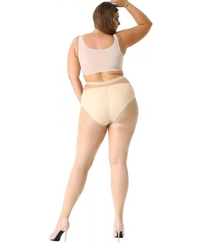 Plus Size Pantyhose for Women Sheer Stocking(Pack of 4) Nude $10.06 Socks