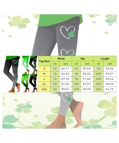 Women's St. Patrick's Day Scrunch Butt Tights Butt Lifting Clover Workout Leggings Gym Compression Skimpy Yoga Pants Grey $10...