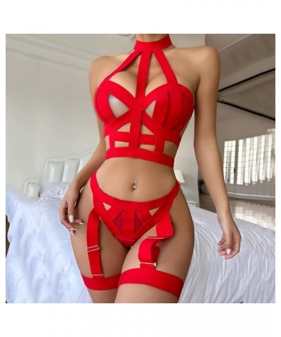 Garter Lingerie For Women Sexy Valentine's Day Outfits Harness Belt Babydoll Cut Out Hollow Out Underwear Strappy Sleepwear Z...